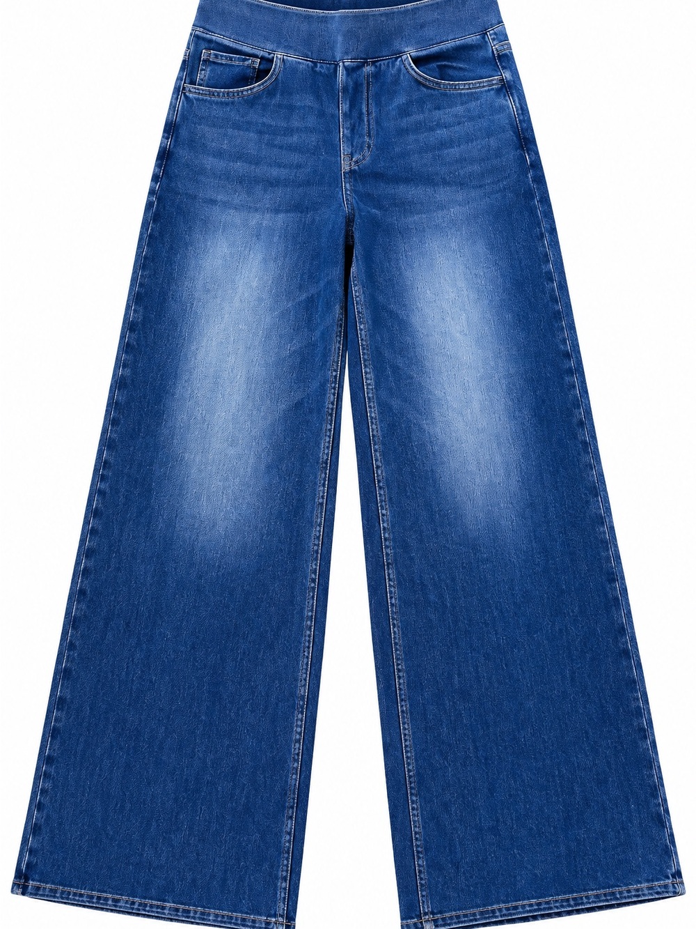 HALARA Flex High Waited Wide-Leg Flare Jeans in Frost Blue Medium